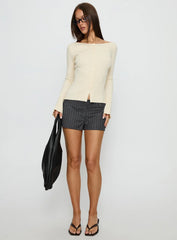 Tahnia Off Shoulder Button Up Top Butter