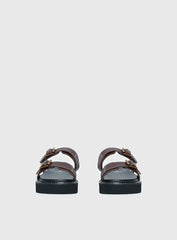 Ma Belle Sandals Contrast Stitch Chocolate