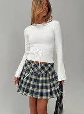 Craving Long Sleeve Tie Detail Top Ivory