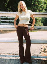 Final Shot Faux Suede Pants Brown