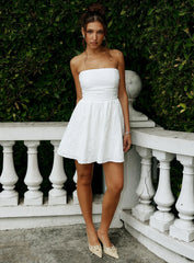 Seasons Of Love Strapless Mini Dress White