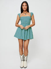 Lillis Romper Green Check