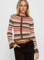 Milda Knit Cardigan Multi Stripe