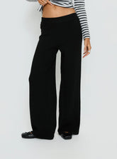 Bekki Wide Leg Knit Pant Black