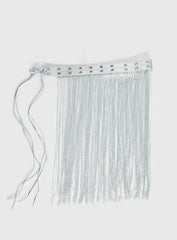 Artemas Studded Tassel Belt Silver