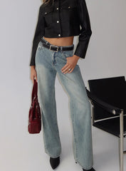 Echo Park High Rise Straight Leg Jeans Vintage Wash