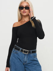 Miyako Long Sleeve Bodysuit Black