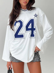 Star Player Long Sleeve Top White