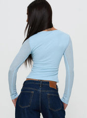 This Fate Long Sleeve Ring Detail Top Blue