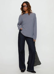 Avriana Long Sleeve Top Blue Stripe