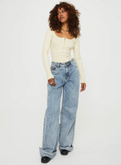 Zuma Long Sleeve Bodysuit Beige