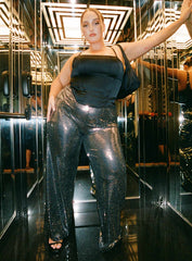 Zora Satin Corset Top Black Curve