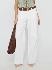 Serenitia Mid Rise Straight Leg Relaxed Jeans White Wash