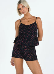 Deva Floral Romper Black Multi