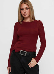 Lefort Long Sleeve Top Burgundy