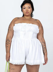 VIP Strapless Romper White Curve