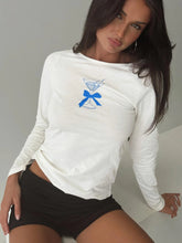 Martini Bow Long Sleeve Top Cream