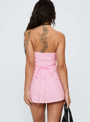 Yumiko Strapless Playsuit Pink