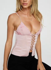 Devonna Corset Beaded Top Pink