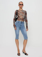 Tied In Long Sleeve Top Leopard