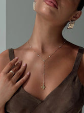 Leonidas Lariat Necklace Gold