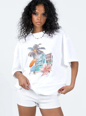 Vacay Oversized Tee White