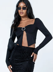 Sylvie Long Sleeve Top Black