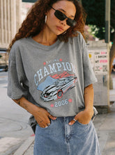 Champ Graphic Tee Grey Marle