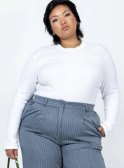 Maleny Long Sleeve Bodysuit White Curve