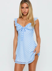 Marseilla Mini Dress Blue Check