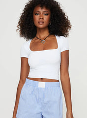 Back In Time Short Sleeve Top White