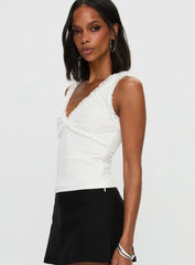 Danyia Frill Top White
