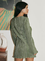 Malop Long Sleeve Mini Dress Sage