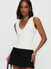 Danyia Frill Top White
