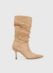 Such A Charmer Faux Suede Scrunch Boot Tan