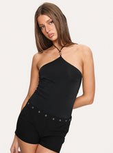 Sessily Hardware Detail Bodysuit Black