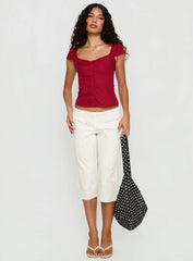 Transcendence Button Up Top Red