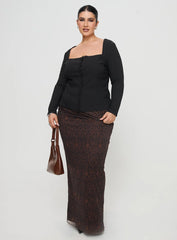 Gaskin Long Sleeve Top Black Curve
