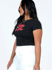 Lucky You Cherry Tee Black