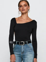 Look This Good Backless Bodysuit Black