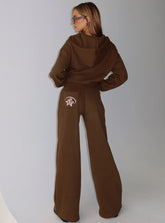 Princess Polly Stargirl Wide Leg Sweat Pants Brown