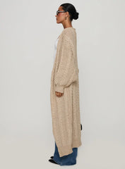 Orkid Cable Knit Cardigan Beige