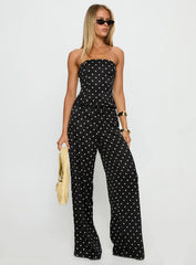 Powdered Sugar Strapless Set Black Polka