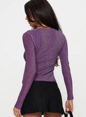 Stars Aligned Long Sleeve Top Purple