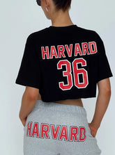 Harvard Graphic Track Top Black
