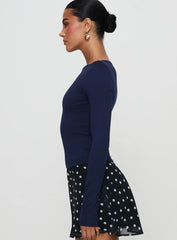 Nikoli Long Sleeve Top Navy
