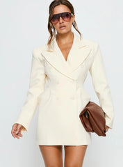 Wimbeldon Long Sleeve Mini Dress Cream