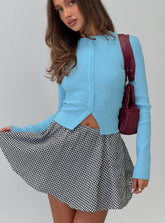 Sohogirl Flowy Mini Skirt Black White Gingham