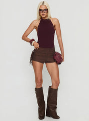 Claramay High Neck Bodysuit Purple