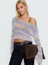 Cafe Pari Sweater Blue Stripe